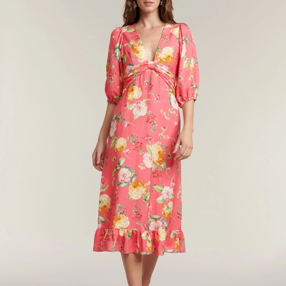 Forever New Melbourne Cartier Linen Midi Dress size 8